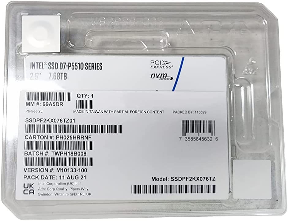 Intel D7 P5510 7.68 TB SSD - SSDPF2KX076TZ01