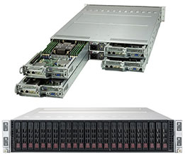 2U 4-Node 24-Bay Dual Intel Xeon Server SATA/SAS Drive