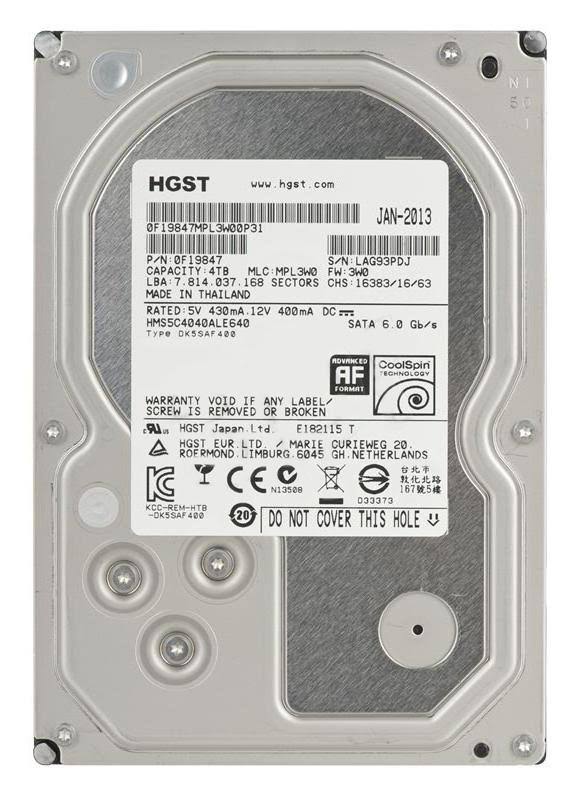 HITACHI 0F19847 4TB SATA HMS5C4040ALE640 Hard Drive 