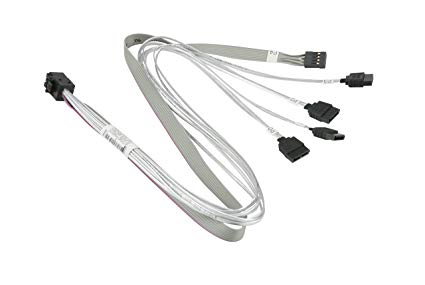 Supermicro SMC CBL-SAST-0616 19.68 in Mini-SAS HD to 4X SATA Internal Cable