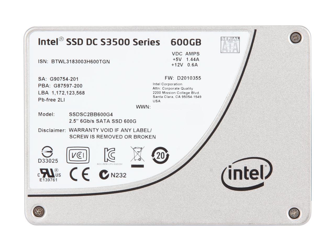 Intel SSDSC2BB600G401 600GB 2.5-Inch SATA Internal Solid State Drive